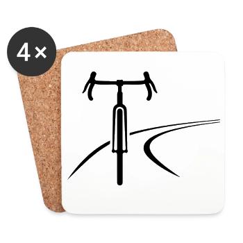 Minimalist Gravel Bike Front Silhouette - Coasters (set of 4) - white - Front