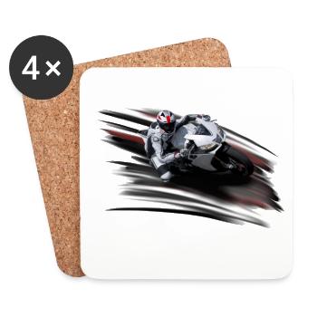 Motorrad - Untersetzer (4er-Set) - Weiß - Vorne