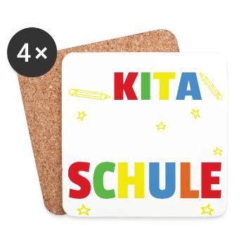 Kita Abschied Ich werde jetzt ein Schulkind - Untersetzer (4er-Set) - Weiß - Vorne
