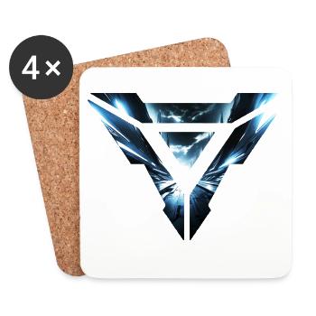 Design triangulaire futuriste du cyberroyaume - Dessous de verre (lot de 4) - blanc - Devant