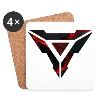 Design géométrique futuriste en rafale - Dessous de verre (lot de 4) - blanc - Devant