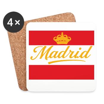 Madrid Krone Design auf Rot - Untersetzer (4er-Set) - Weiß - Vorne