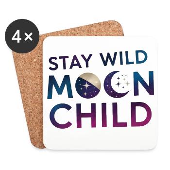 Stay Wild Moon Child T-Shirt - Dessous de verre (lot de 4) - blanc - Devant