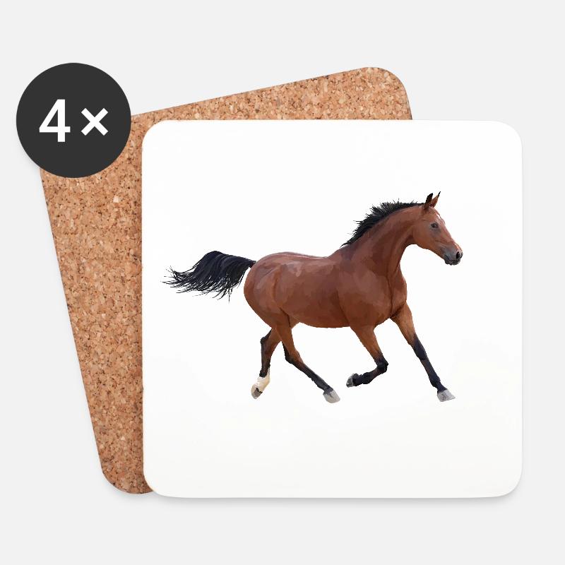 Pferd - Untersetzer (4er-Set) - Weiß