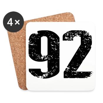 92 Number Jersey - Coasters (set of 4) - white - Front