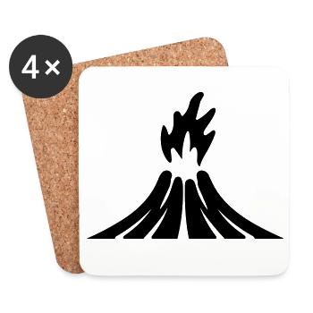Volcan - Dessous de verre (lot de 4) - blanc - Devant