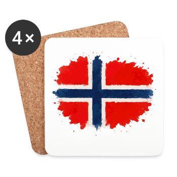Blobs de drapeau de la Norvège - Dessous de verre (lot de 4) - blanc - Devant
