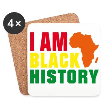 I am Black History - Untersetzer (4er-Set) - Weiß - Vorne