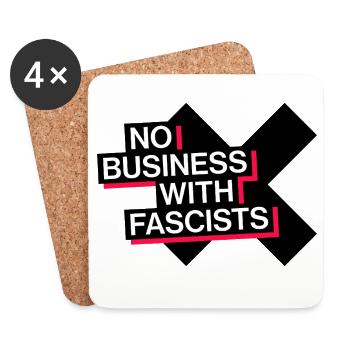 NO BUSINESS WITH FASCISTS - Untersetzer (4er-Set) - Weiß - Vorne