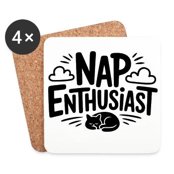 Nap Enthusiast - Coasters (set of 4) - white - Front