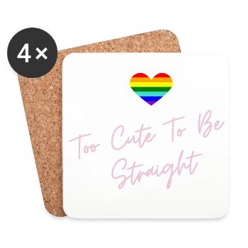 Rainbow Heart Pride LGBTQ Design - Coasters (set of 4) - white - Front