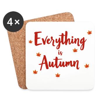 Alles ist Herbst. Frohe Herbsternte für Damen - Untersetzer (4er-Set) - Weiß - Vorne