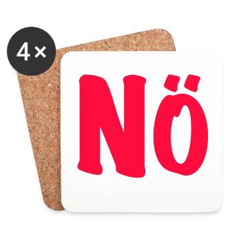 Nö - Bin dagegen - Null Bock  - Untersetzer (4er-Set) - Weiß - Vorne