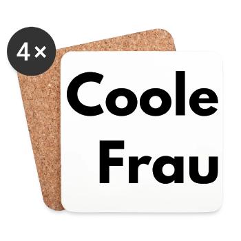 So sieht ein coole Frau aus - Untersetzer (4er-Set) - Weiß - Vorne