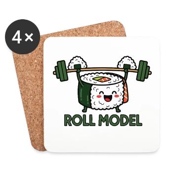 Force du sushi - Dessous de verre (lot de 4) - blanc - Devant