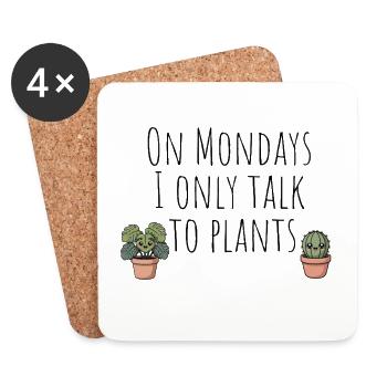 Illustration de plante duo de cactus mignon - Dessous de verre (lot de 4) - blanc - Devant