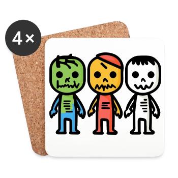 Zombies Halloween - Dessous de verre (lot de 4) - blanc - Devant