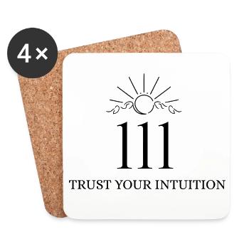 Angel Number 111 – Trust Your Intuition - Coasters (set of 4) - white - Front