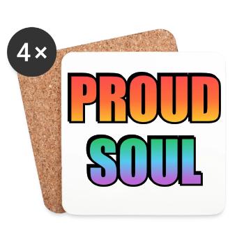Proud Soul Gradient Typography - Coasters (set of 4) - white - Front