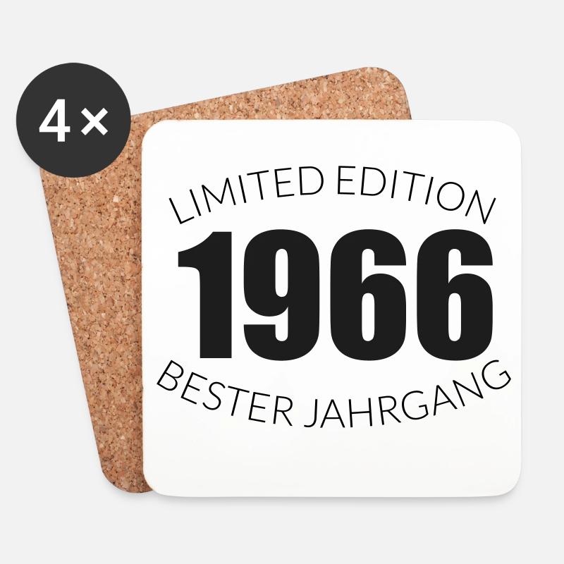 60. Geburtstag - 1966 - Limited Edition - Bester - Untersetzer (4er-Set) - Weiß