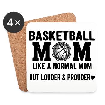 Stolze Basketball Mama Basketball Mutter - Untersetzer (4er-Set) - Weiß - Vorne