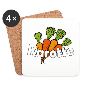 Carotte - Dessous de verre (lot de 4) - blanc - Devant