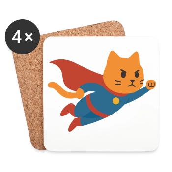 Super Chat, the savior of the world - Coasters (set of 4) - white - Front