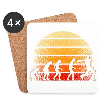Funny Cricketer Cricket Sports Sayings - Coasters (set of 4) - white - Front