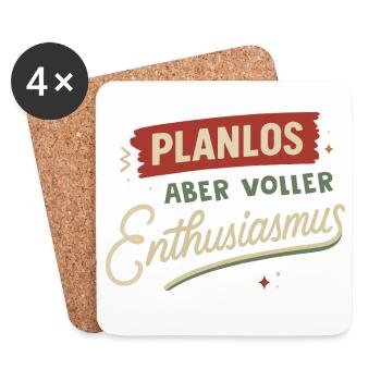 Sans but, mais plein d’enthousiasme - Dessous de verre (lot de 4) - blanc - Devant