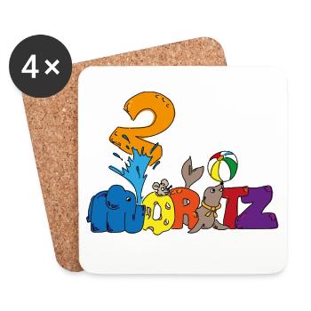 Moritz celebrates his 2nd birthday - Coasters (set of 4) - white - Front