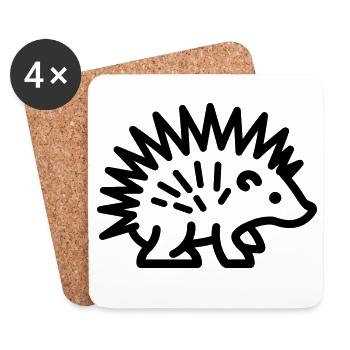 Porc-épic - Dessous de verre (lot de 4) - blanc - Devant