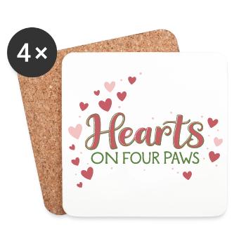 Love on Four Paws - Coasters (set of 4) - white - Front