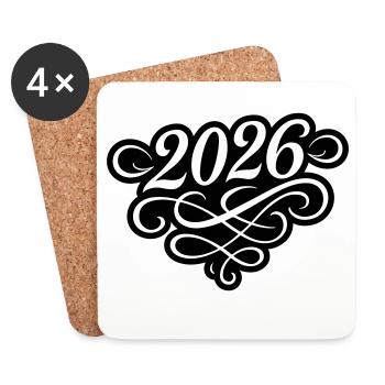 2026 year - Coasters (set of 4) - white - Front