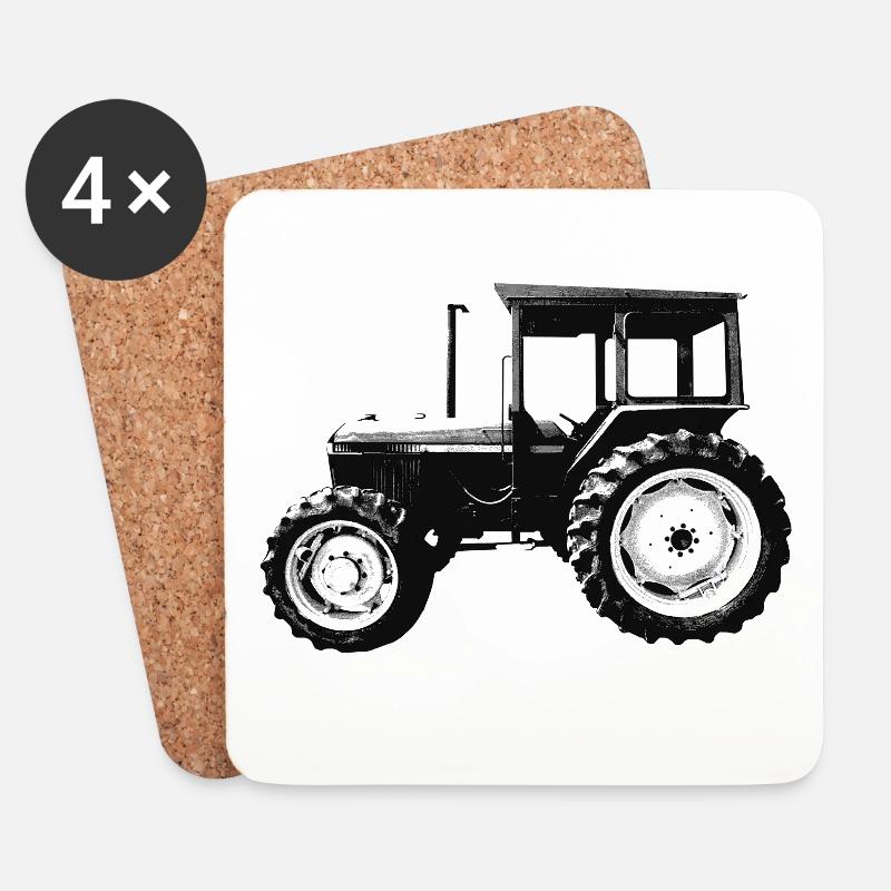 Traktor - Untersetzer (4er-Set) - Weiß