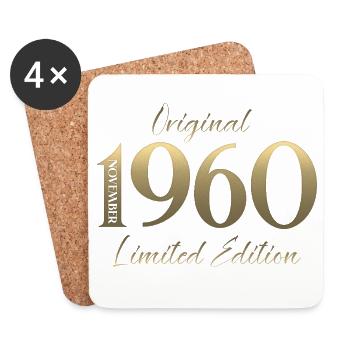 65. Geburtstag Original November Jahrgang 1960  - Untersetzer (4er-Set) - Weiß - Vorne