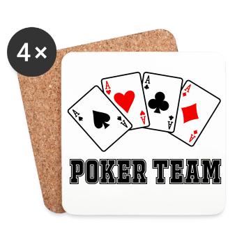 Poker Team - Untersetzer (4er-Set) - Weiß - Vorne