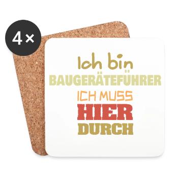 Construction Equipment Leader - Coasters (set of 4) - white - Front