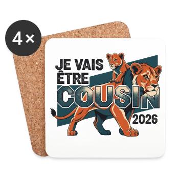 Soon Cousin 2026 Gift Announcement Birth - Coasters (set of 4) - white - Front