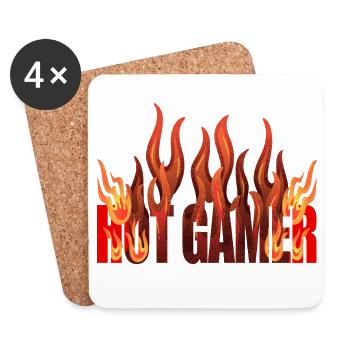 hot gamer flame design - Coasters (set of 4) - white - Front
