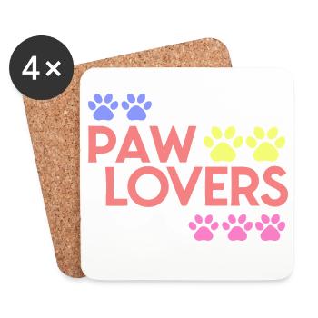 Rainbow Paw Liebhaber - Untersetzer (4er-Set) - Weiß - Vorne