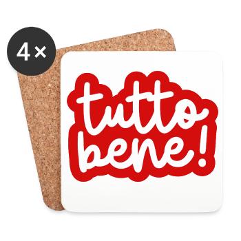 "Tutto bene!" - Coasters (set of 4) - white - Front