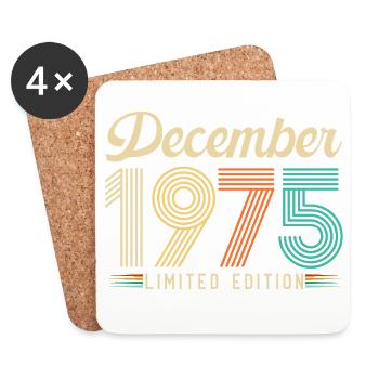 50 Years Anniversary Gift Born December 1975 - Coasters (set of 4) - white - Front