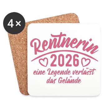 Rentnerin 2026 - Ruhestand - Pension - Untersetzer (4er-Set) - Weiß - Vorne