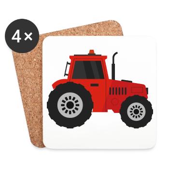 tractor - Coasters (set of 4) - white - Front