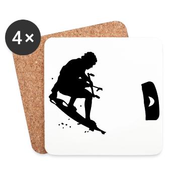 Kitesurf - Dessous de verre (lot de 4) - blanc - Devant