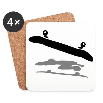 Skateboard - Untersetzer (4er-Set) - Weiß - Vorne