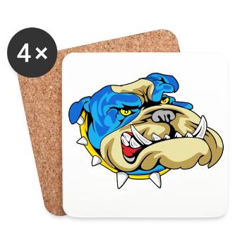 Grognement du Bouledogue Bleu - Dessous de verre (lot de 4) - blanc - Devant