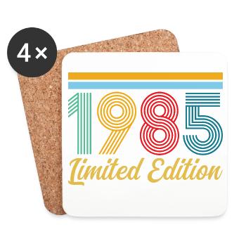 1985 Geburtstag Geboren 1985 Vintage-Retro-Geschenk - Untersetzer (4er-Set) - Weiß - Vorne