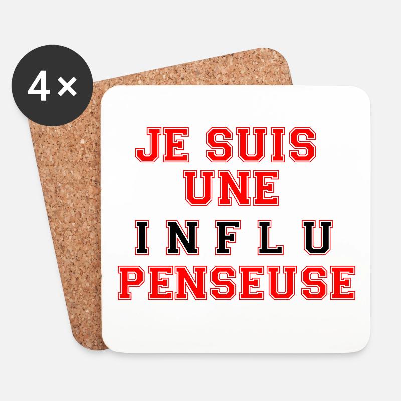 Je suis une influpenseuse - Dessous de verre (lot de 4) - blanc