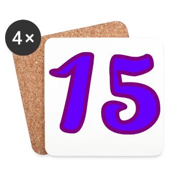 ANNIVERSAIRE. HAPPY BIRTHDAY. 15 ANS. 15. 15 ANS.  - Dessous de verre (lot de 4) - blanc - Devant